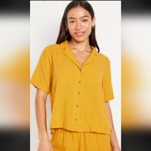 Old Navy Golden Yellow Button-Down Shirt